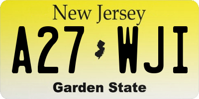 NJ license plate A27WJI