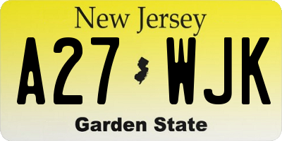 NJ license plate A27WJK
