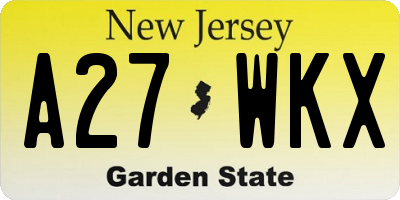 NJ license plate A27WKX