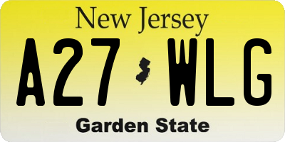 NJ license plate A27WLG