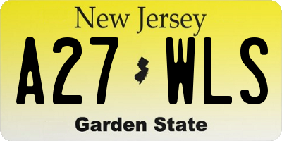 NJ license plate A27WLS