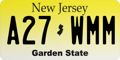 NJ license plate A27WMM