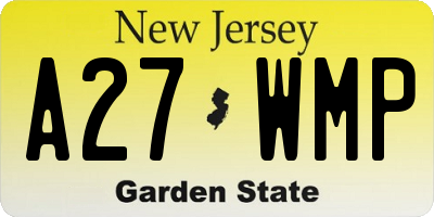 NJ license plate A27WMP