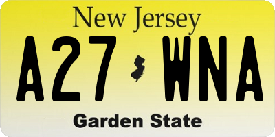 NJ license plate A27WNA
