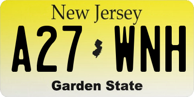 NJ license plate A27WNH