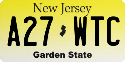 NJ license plate A27WTC
