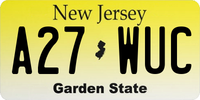 NJ license plate A27WUC