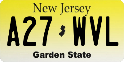 NJ license plate A27WVL