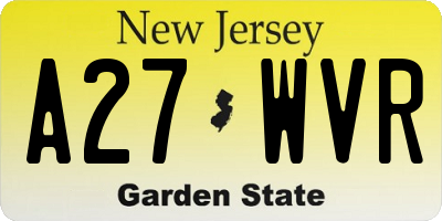 NJ license plate A27WVR