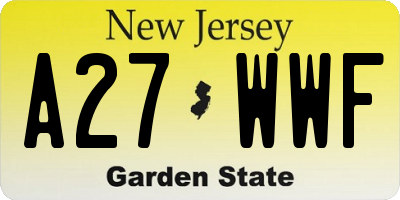 NJ license plate A27WWF