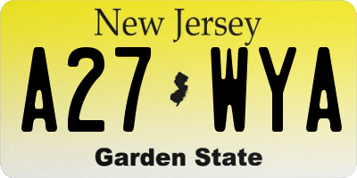 NJ license plate A27WYA