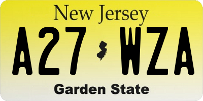 NJ license plate A27WZA