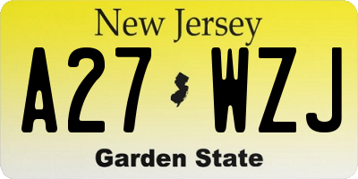 NJ license plate A27WZJ
