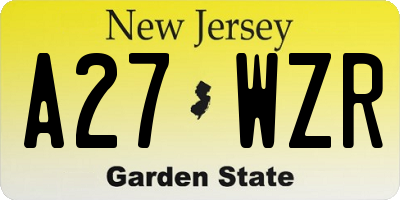 NJ license plate A27WZR