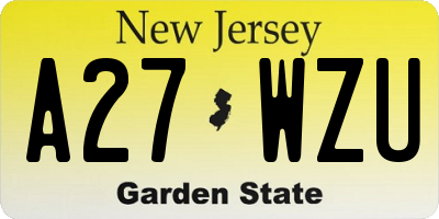 NJ license plate A27WZU