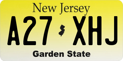 NJ license plate A27XHJ
