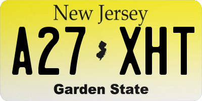 NJ license plate A27XHT