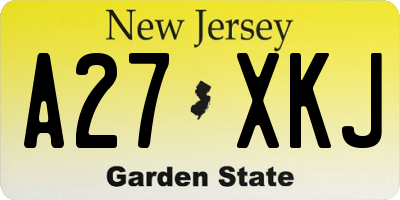 NJ license plate A27XKJ