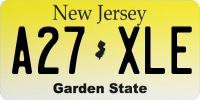 NJ license plate A27XLE