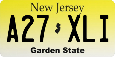 NJ license plate A27XLI