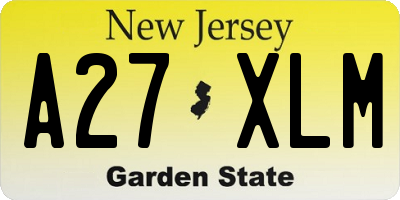 NJ license plate A27XLM
