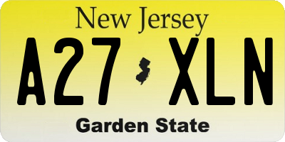 NJ license plate A27XLN