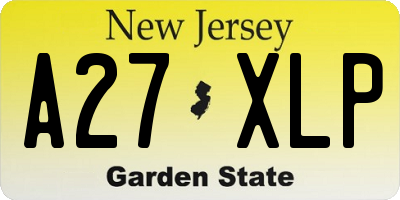 NJ license plate A27XLP