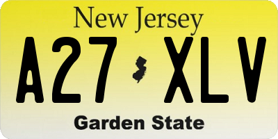NJ license plate A27XLV