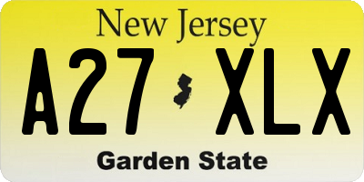 NJ license plate A27XLX