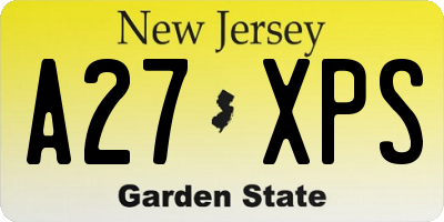 NJ license plate A27XPS