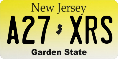 NJ license plate A27XRS