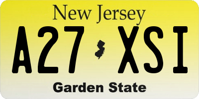 NJ license plate A27XSI