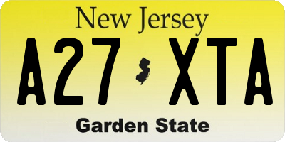 NJ license plate A27XTA
