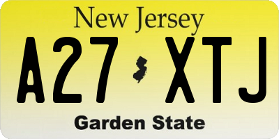 NJ license plate A27XTJ