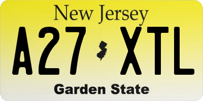 NJ license plate A27XTL