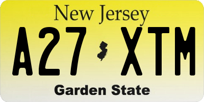 NJ license plate A27XTM