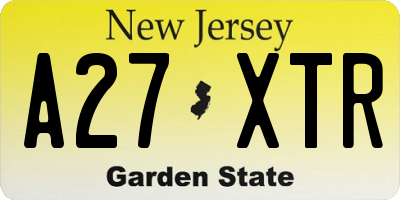 NJ license plate A27XTR
