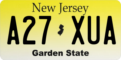 NJ license plate A27XUA