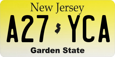 NJ license plate A27YCA