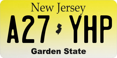 NJ license plate A27YHP