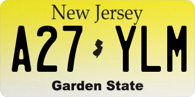 NJ license plate A27YLM