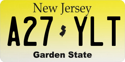 NJ license plate A27YLT
