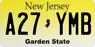 NJ license plate A27YMB