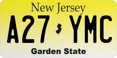 NJ license plate A27YMC
