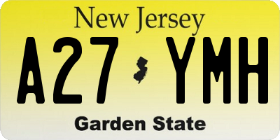 NJ license plate A27YMH