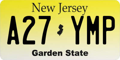 NJ license plate A27YMP