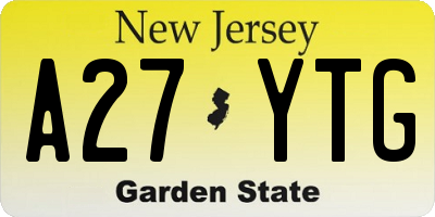 NJ license plate A27YTG