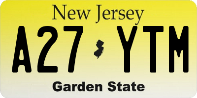 NJ license plate A27YTM