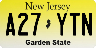 NJ license plate A27YTN