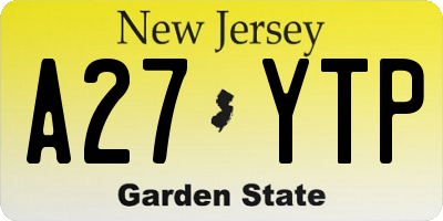 NJ license plate A27YTP